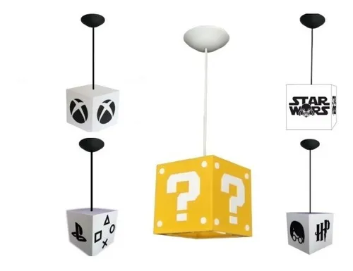 Luminária Teto Pendente Decoração Temática Geek Gamer Retrô