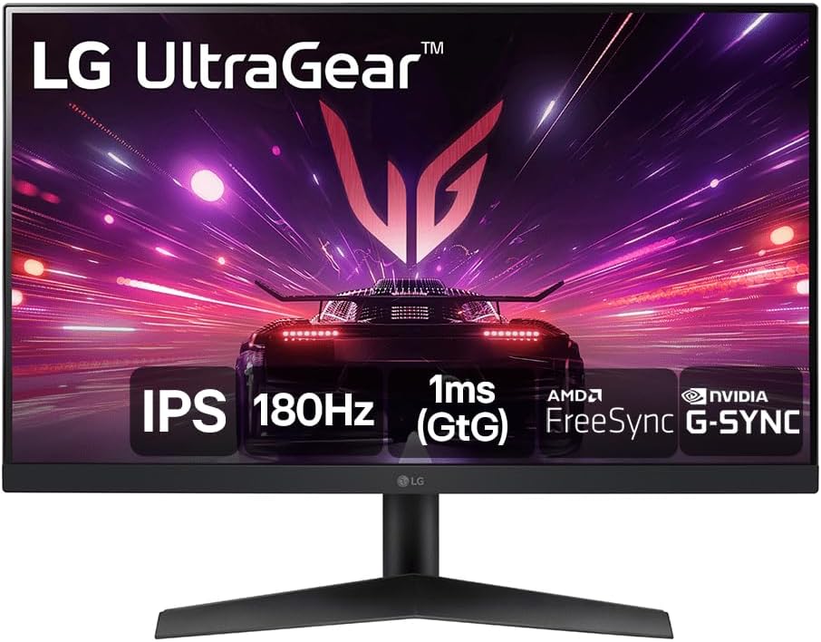 Monitor Gamer LG UltraGear 24” 24GS60F-B IPS Full HD 180Hz 1ms (GtG) NVIDIA® G-SYNC® AMD FreeSync™ HDR10 sRGB 99% HDMI DisplayPort